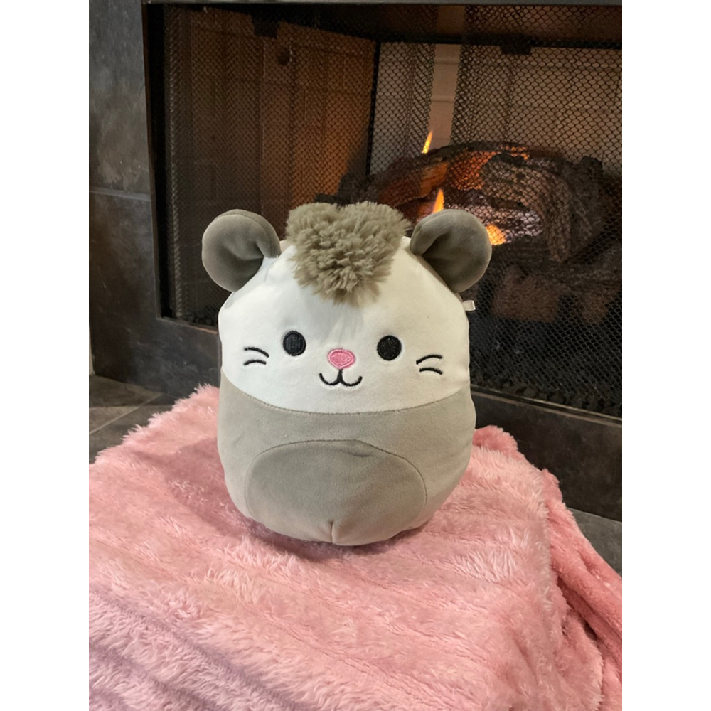 Squishmallows Gray White Stuffed Mouse 8”